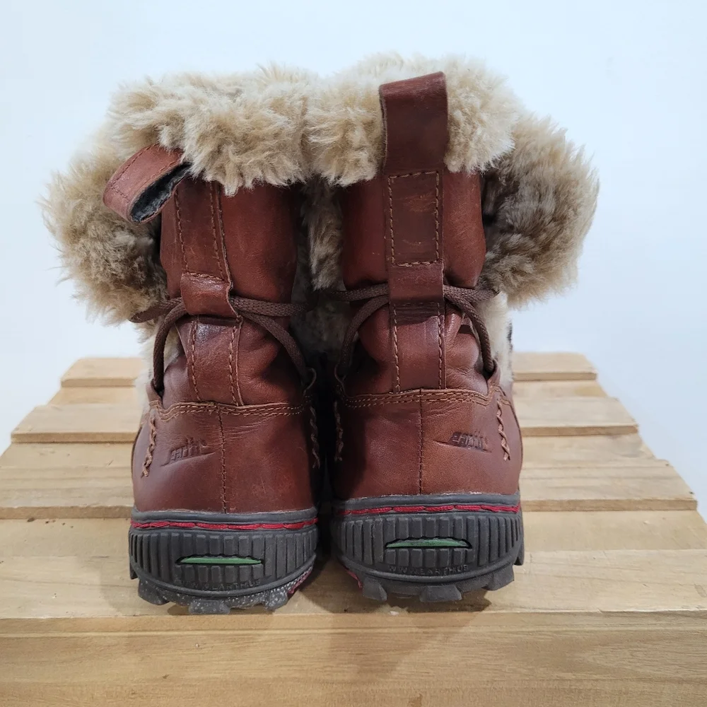 Earth Kalson Technology Brown Leather Upper Faux Fur-Lined Winter Boots